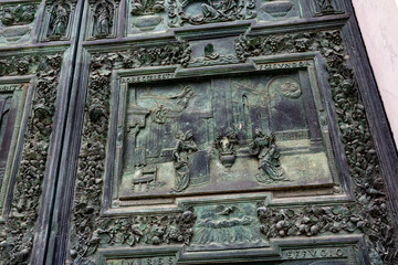Details from the bronze door of cathedral of Pisa