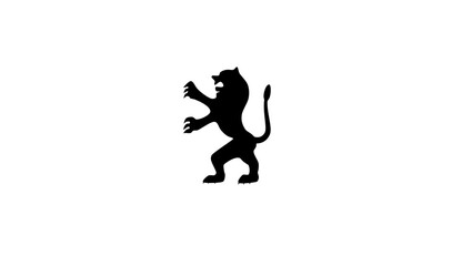 Jerusalem lion, black isolated silhouette