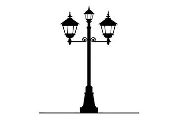 Street light | vector silhouette illustration on white background