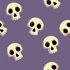 Halloween holiday seamless pattern background. Scull. 