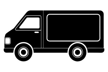 delivery truck  silhouette vector illustration