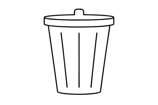 recommend clip art: garbage bin  silhouette vector illustration white background