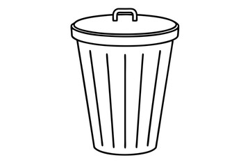 garbage bin  silhouette vector illustration white background