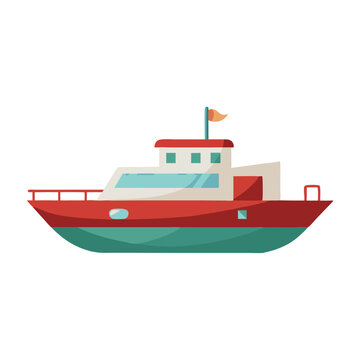 recommend clip art: Boat Water Transport isolated flat vector illustration on white background.
