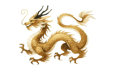 Obraz premium A golden Chinese dragon