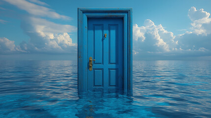 Closed door in the ocean