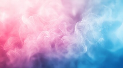 Abstract Swirling Smoke in Pink, White, and Blue Hues