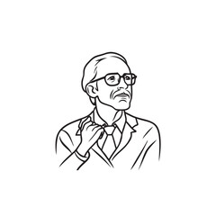 Scientist icon in line style. For your design, logo. Vector illustration. Editable Stroke