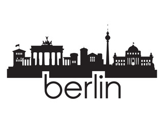 Obraz premium Berlin Germany Skyline Silhouette Design City Vector Art Cut FIle Travel.