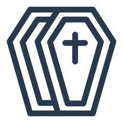 Obraz premium Traditional Wooden Coffin with Cross