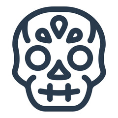 Colorful Día de los Muertos Skull Icon