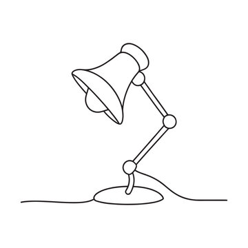 black and white desk lamp outline