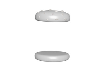 food, bun white, 3D