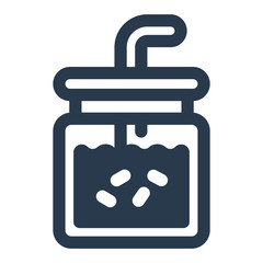 Jar of Horchata with Straw