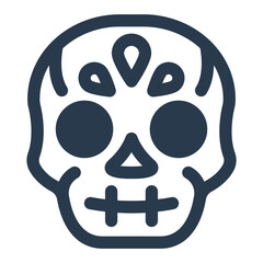 Colorful Día de los Muertos Skull Icon