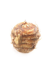 fresh taro root vegetable isolated on a white background