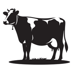 Cow black silhouette vector isolated on white background 