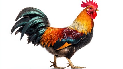 Fototapeta premium Rooster with Vibrant Feathers
