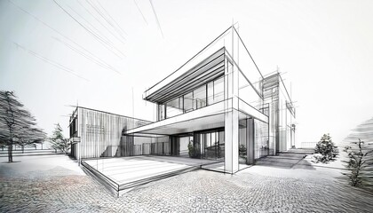 sketch of an architectural concept sketch 