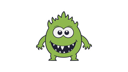 funny green monster vector illustration