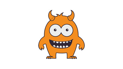 simple orange emotional monster illustration