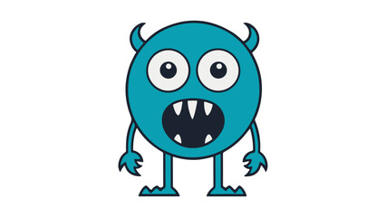 amazed cartoon monster vector illustration