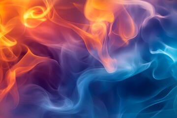 Fototapeta premium Vibrant smoke background for desktop wallpapers organic shapes, sharp precisionist lines and glowing 3D elements