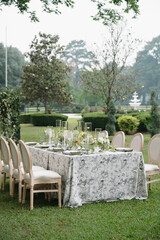 Green Wedding Day Reception Tablescape Centerpieces White Flowers
