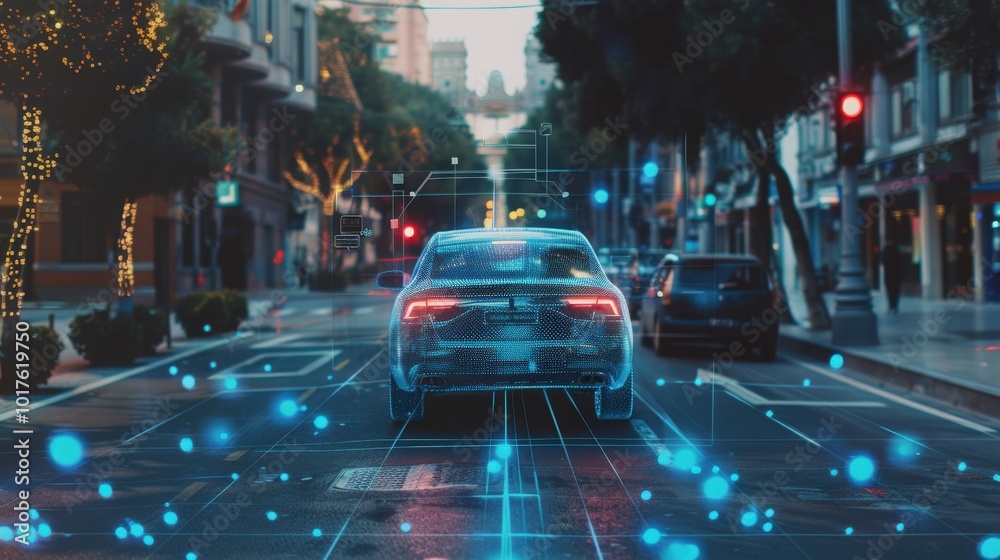 Poster uncover the role of ai in autonomous vehicles, where smart sensors and ai systems enable safe naviga