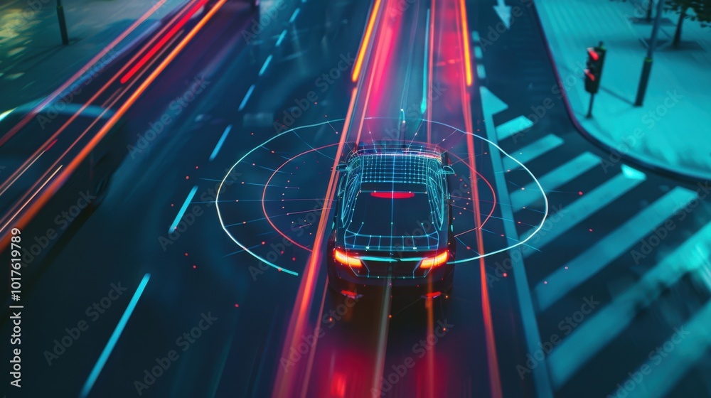 Poster uncover the role of ai in autonomous vehicles, where smart sensors and ai systems enable safe naviga