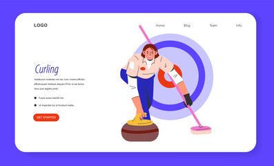 Winter Sports. Flat Vector Illustration