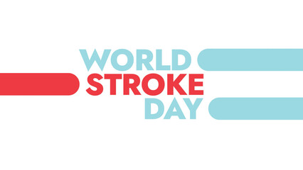 World Stroke Day colorful text typography on white or black background banner illustration great for wishing and celebrating Happy World Stroke Day this October