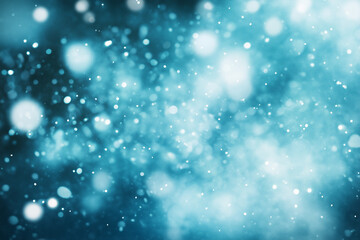 Fototapeta premium Vibrant abstract blue background featuring soft bokeh lights. AI generation