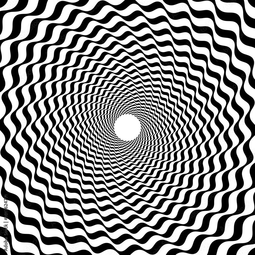 Leinwandbilder psychedelic hypnotic pattern background of spiral swirl and vortex, vector illusion effect. hypnotic