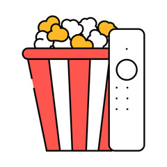 popcorn film cinema line icon vector. popcorn film cinema sign. isolated symbol illustration