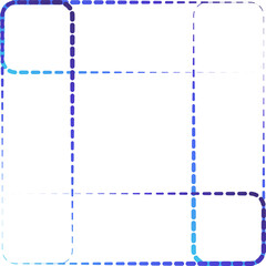 Geometric dashed line shape and icon element for tech, digital, cyber, web