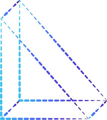 Geometric dashed line shape and icon element for tech, digital, cyber, web