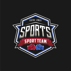 Vintage Classic Boxing Logo badge emblem design, Fighting club, combat club vector