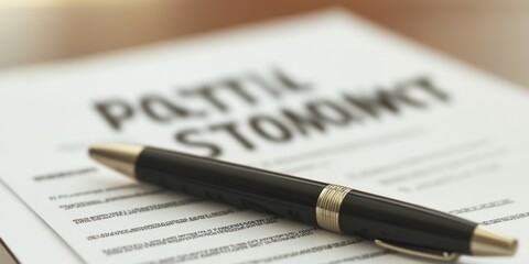 A black pen rests on a document d "Potential Statement."