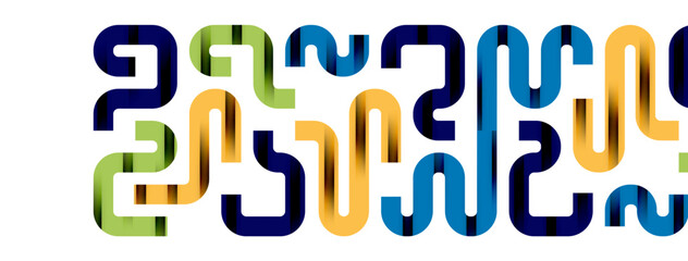 Dynamic waves, flowing lines, stripes vector geometric elements minimal pattern. Vector Illustration For Wallpaper, Banner, Background, Card, Book Illustration, landing page