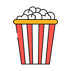 bucket popcorn food snack line icon vector. bucket popcorn food snack sign. isolated symbol illustration
