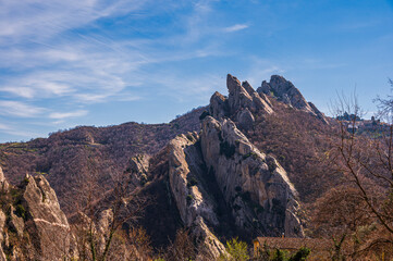 sighteeing during a visit to the village of Castelmezzano, Potenza