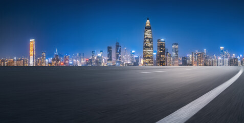 Stunning Night View of a Modern Skyline with Vibrant City Lights