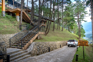 Obraz premium Le Champ Tu Le Resort - September 19, 2024: Admire the beautiful Le Cham resort in Tu Le commune, Van Chan district, Yen Bai province, Vietnam