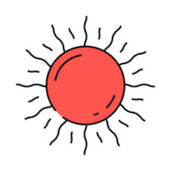 sun light summer sunlight line icon vector. sun light summer sunlight sign. isolated symbol illustration