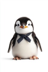 Fototapeta premium A penguin in a suit, isolate on white background, combining elegance and whimsy.