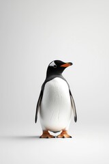 Fototapeta premium A penguin in a suit, isolate on white background, combining elegance and whimsy.