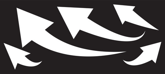 long Curved arrow icon vector. Arrow pointer icon sign symbol in trendy flat style.