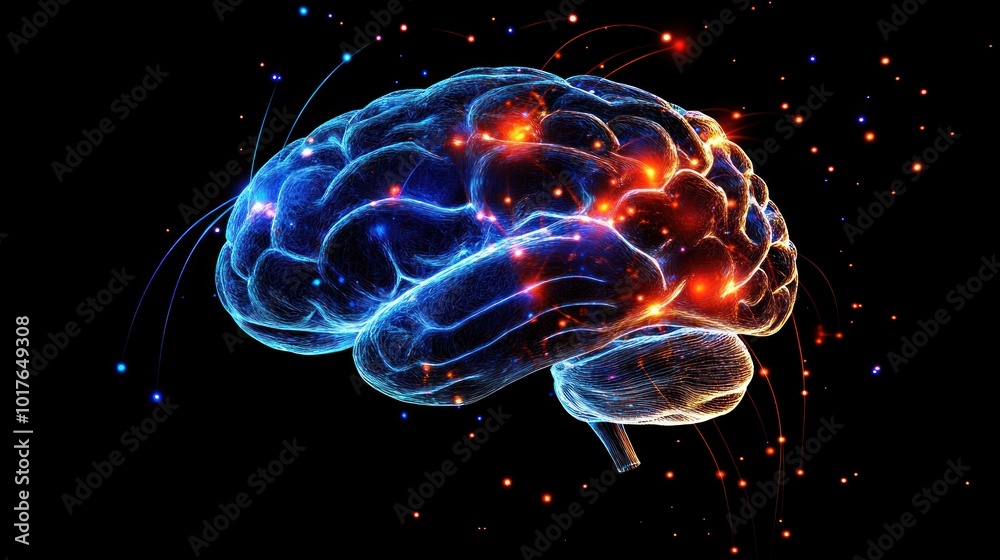 Poster ai brain in neuroscience research, advancing the understanding of cognition and brain function throu