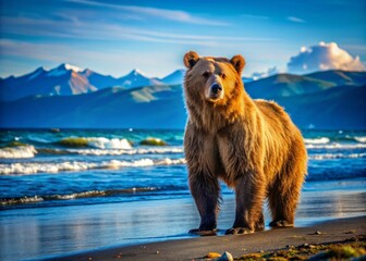 Fototapeta premium Coastal Brown Bear at Cook Inlet - Majestic Wildlife Photography